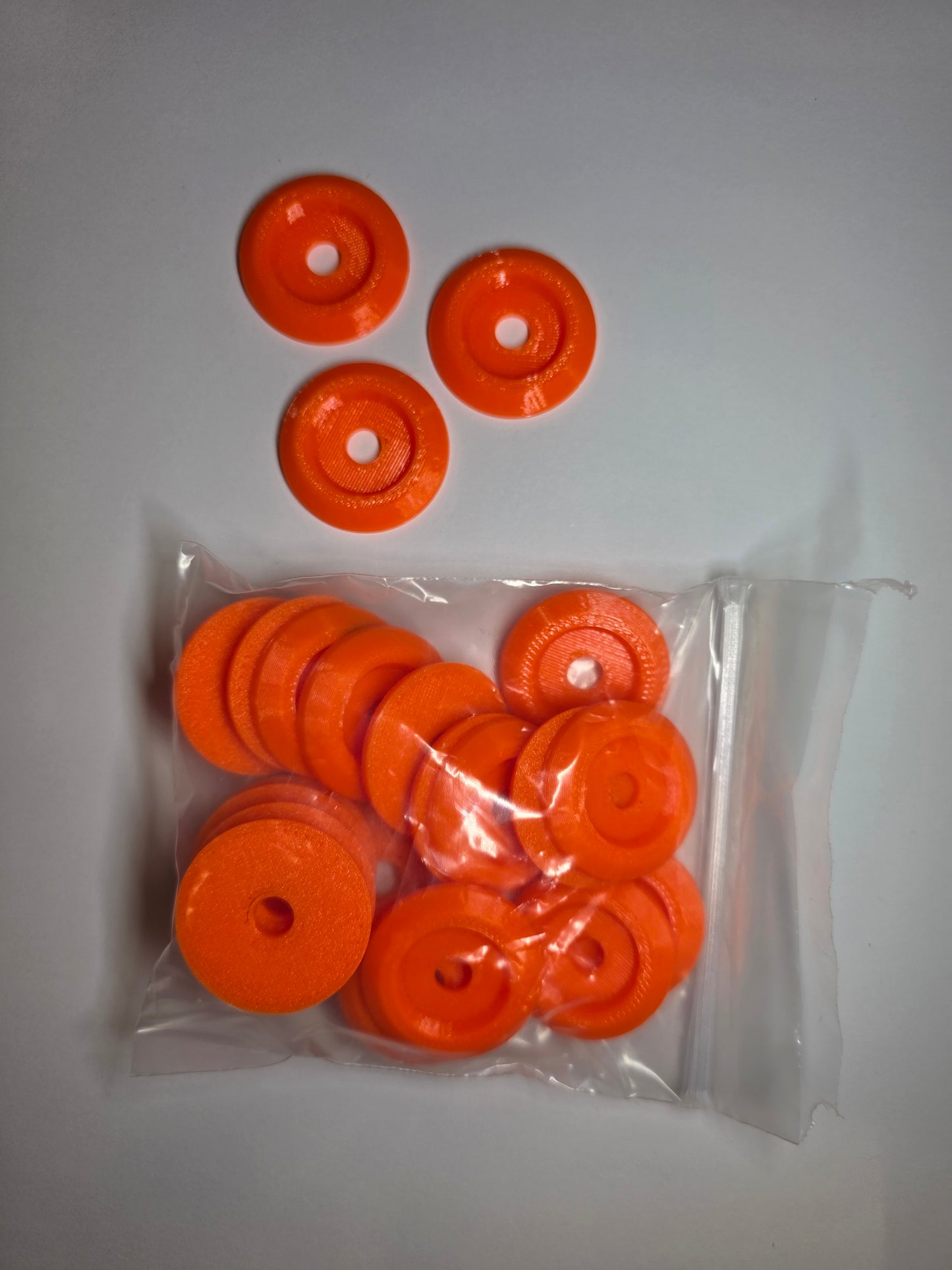 Racecar Body Bolt Washers - Neon Orange