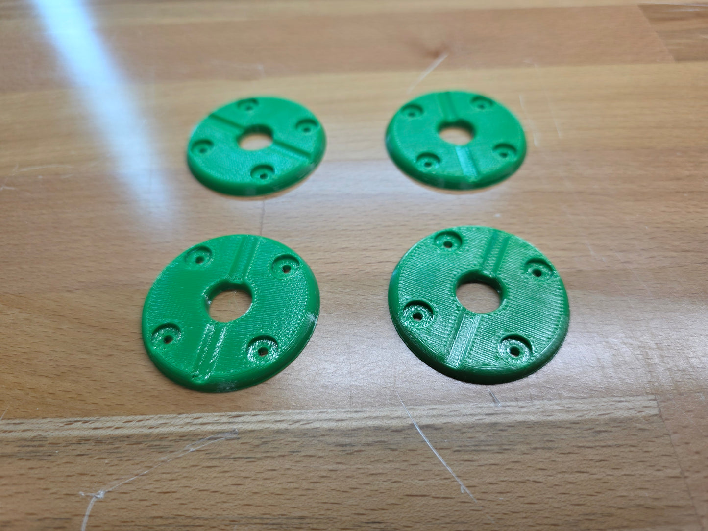 Hood Pin scuff pads with pin channel - Bright Green