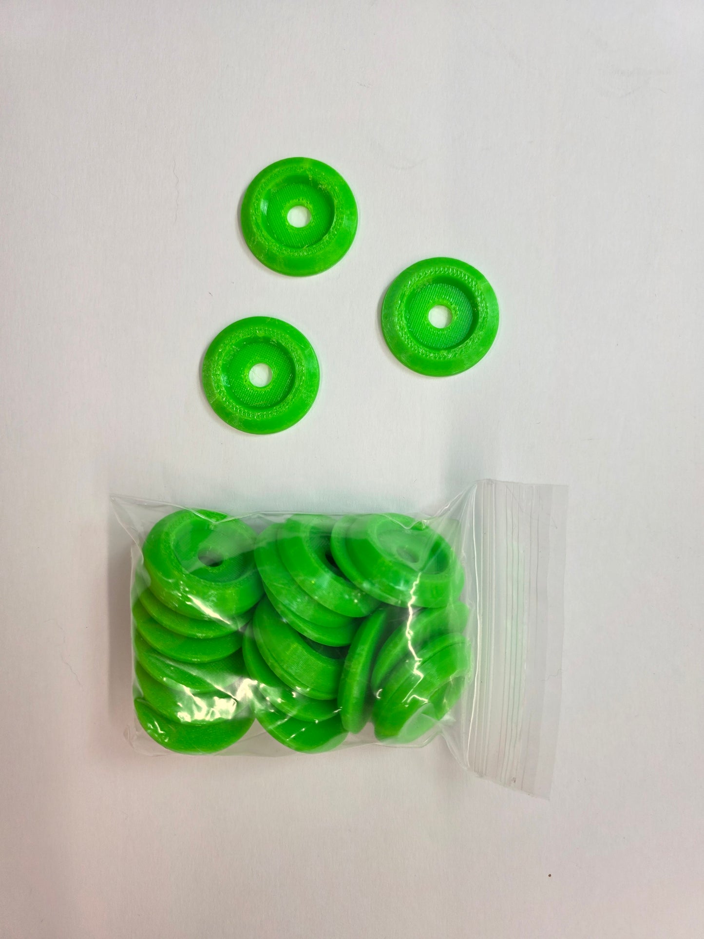 Racecar Body Bolt Washers - Neon Green