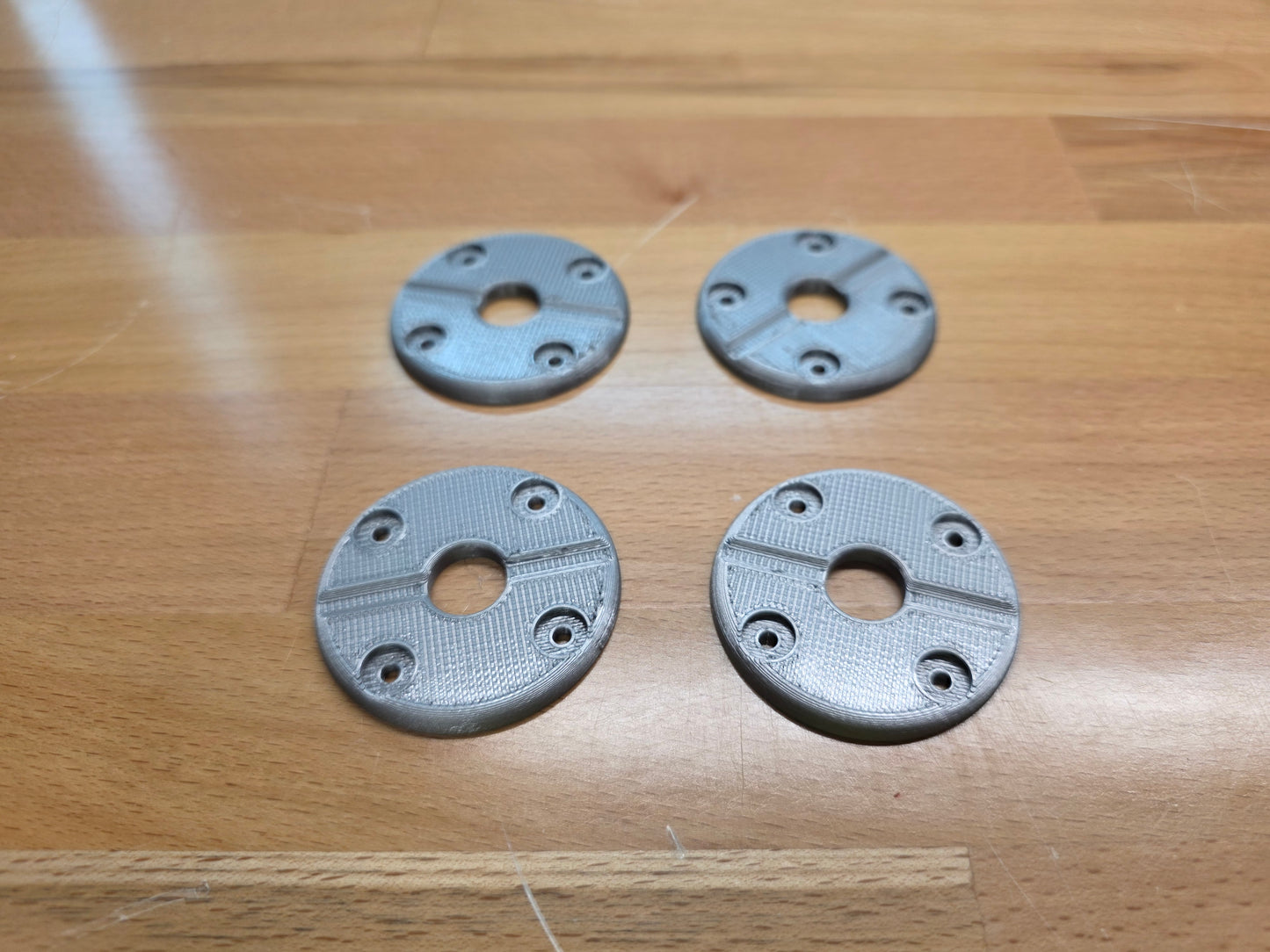 Hood Pin scuff pads with pin channel - Metallic Silver
