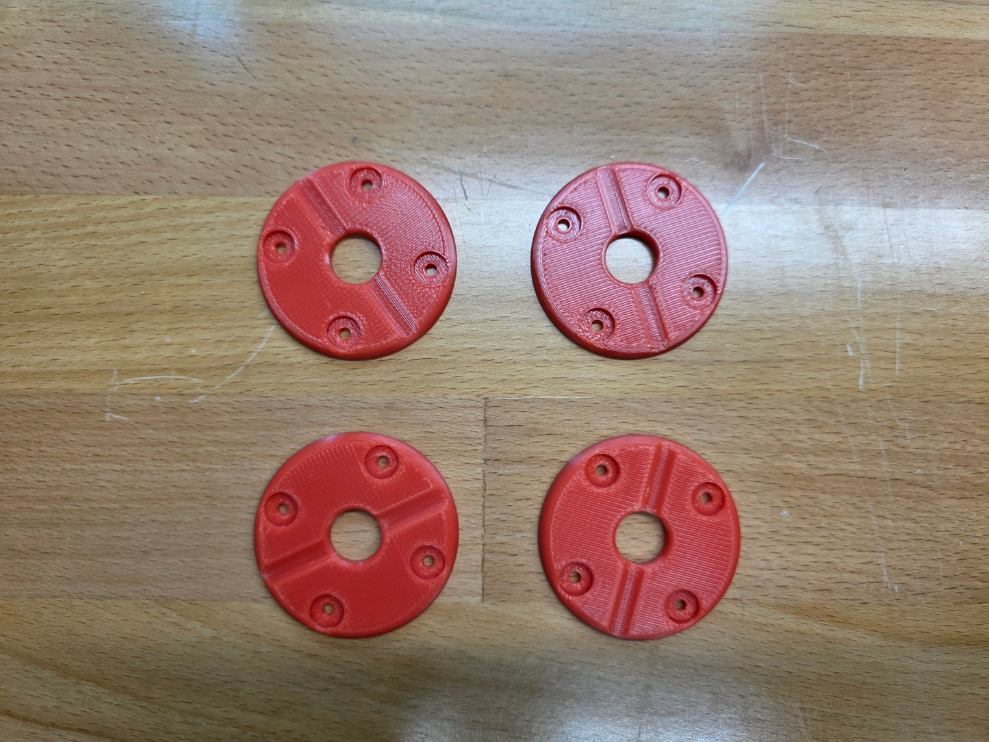 Hood Pin scuff pads with pin channel - Red
