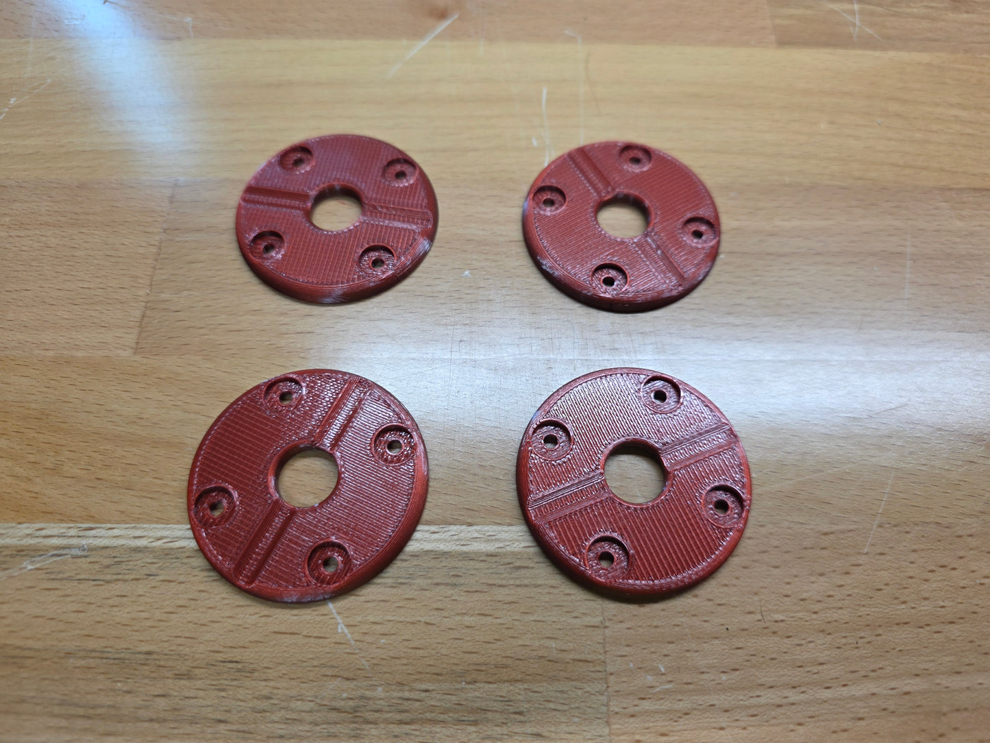 Hood Pin scuff pads with pin channel - Ruby Red