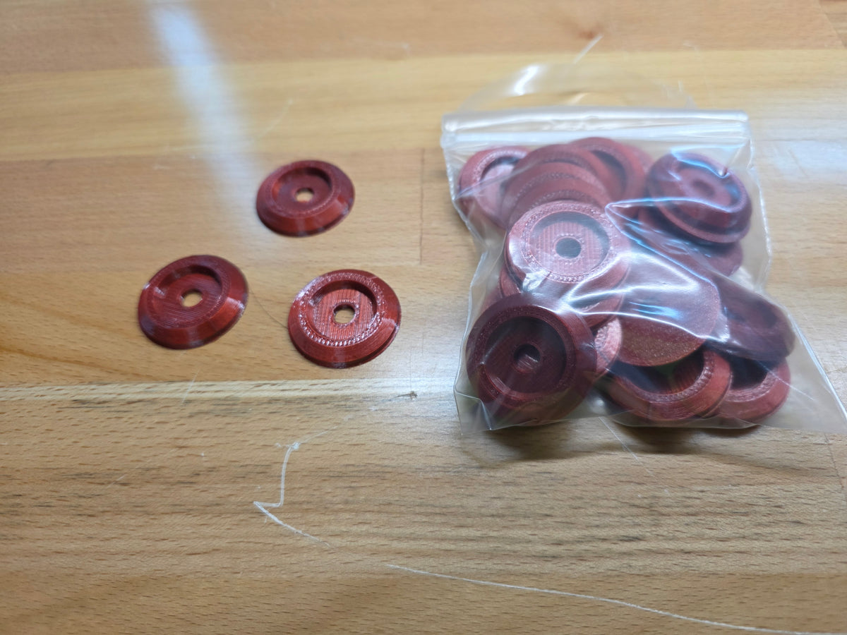 Racecar Body Bolt Washers - Ruby Red