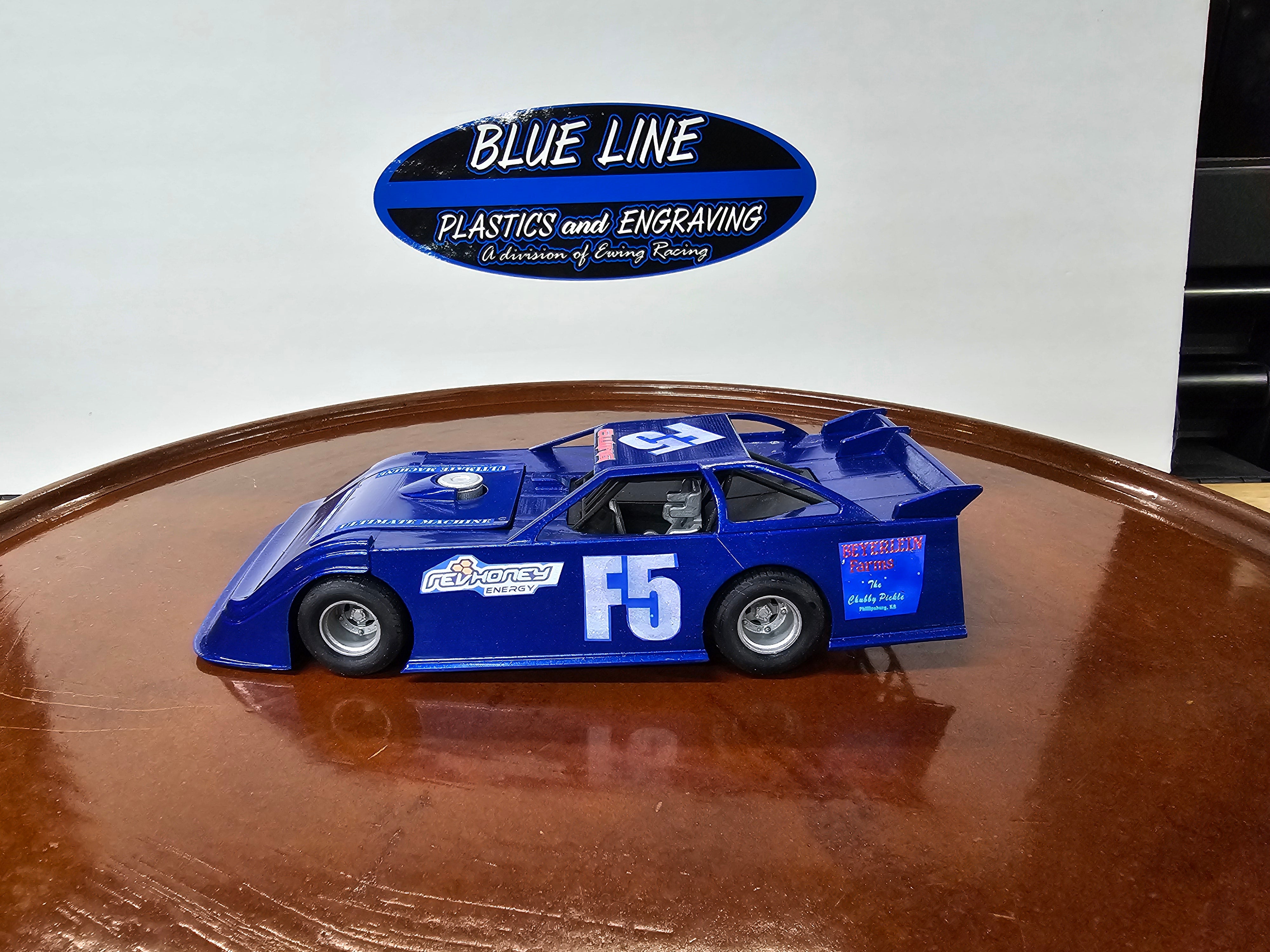 Custom dirt Late Model, Model – Blue Line Printing and Engraving