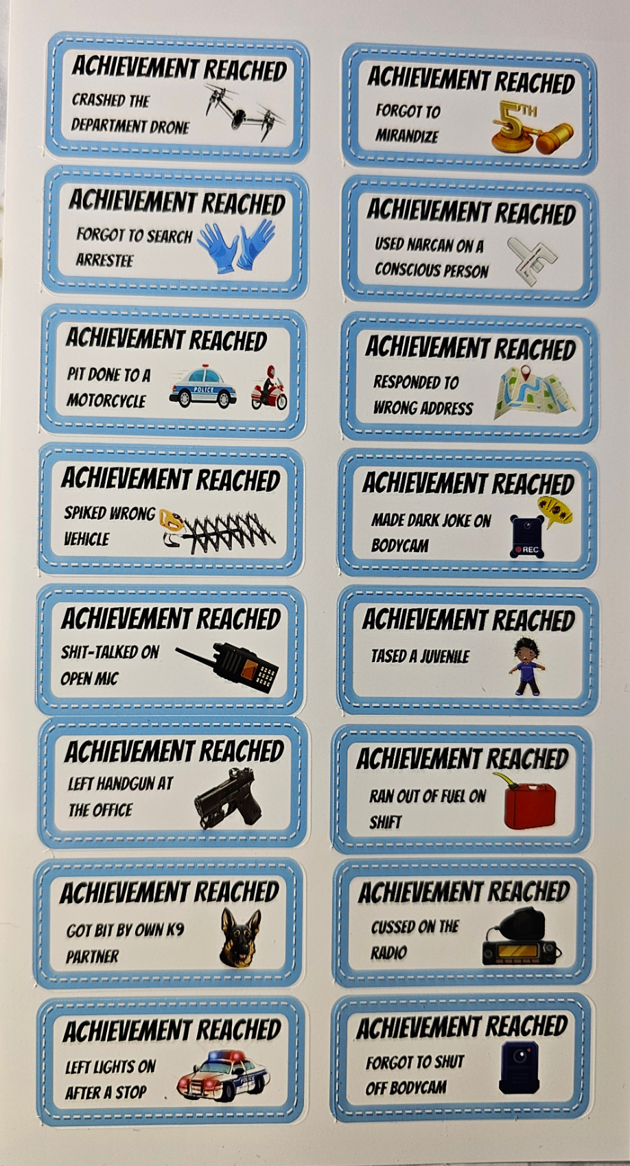 Achievement Patch Stickers- LEO Edition