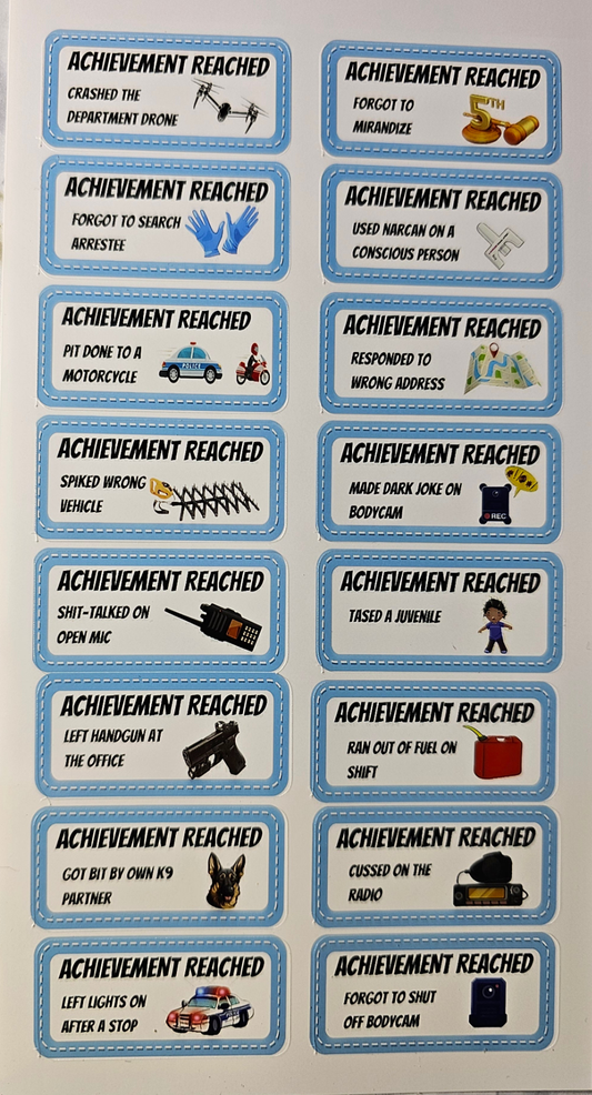 Achievement Patch Stickers- LEO Edition