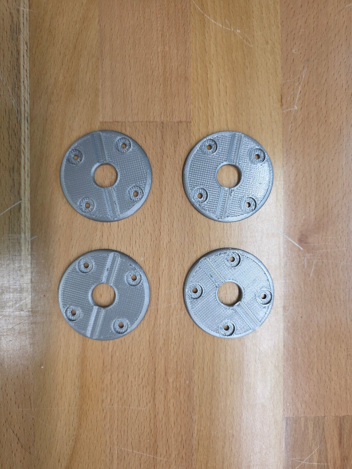 Hood Pin scuff pads with pin channel - Metallic Silver