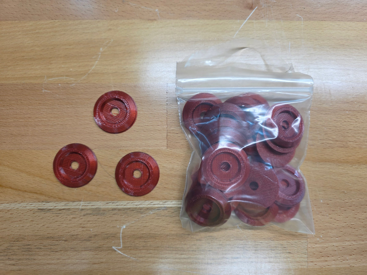 Racecar Body Bolt Washers - Ruby Red