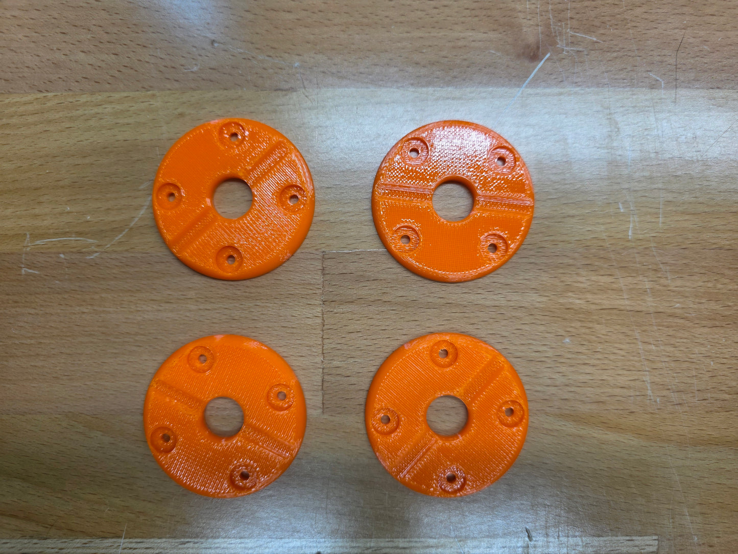 Hood Pin scuff pads with pin channel - Neon Orange