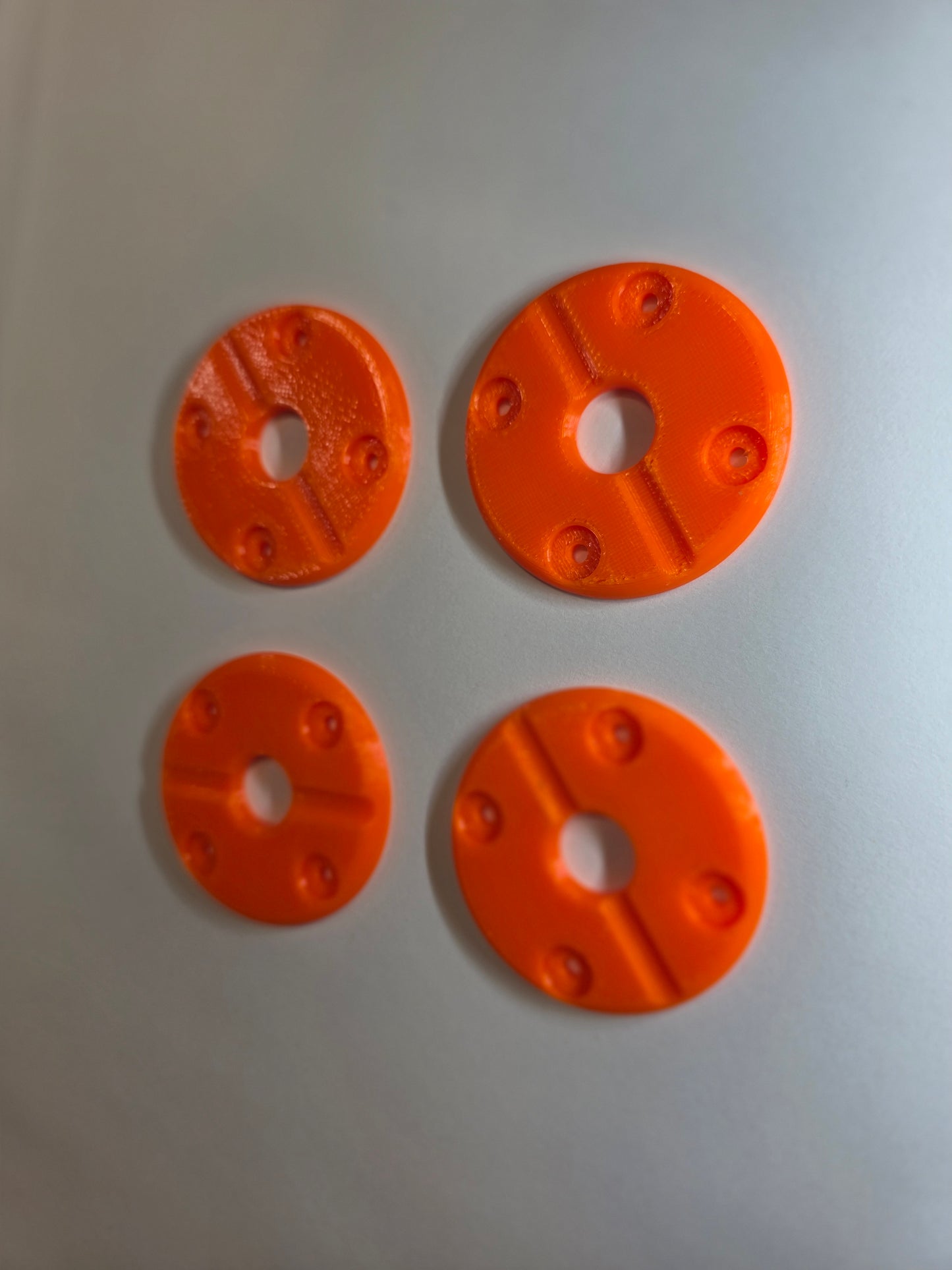Hood Pin scuff pads with pin channel - Neon Orange
