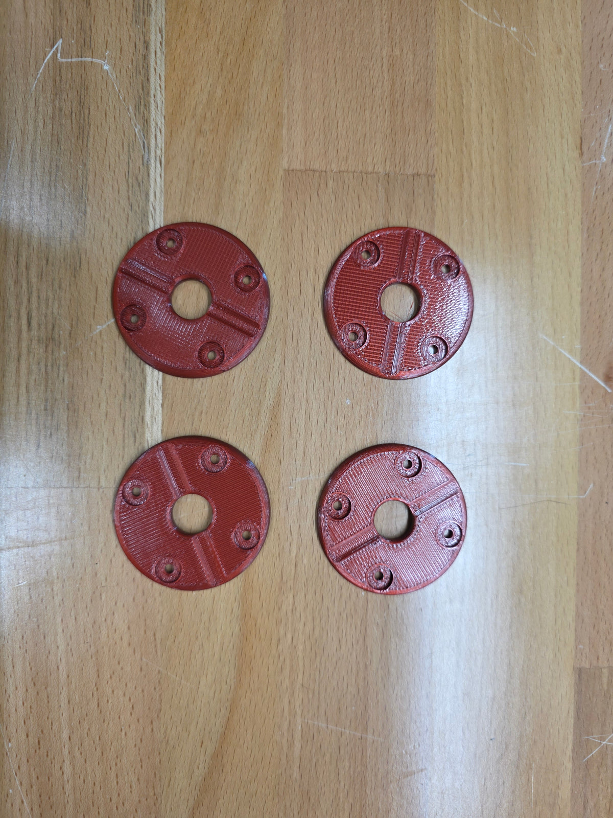 Hood Pin scuff pads with pin channel - Ruby Red