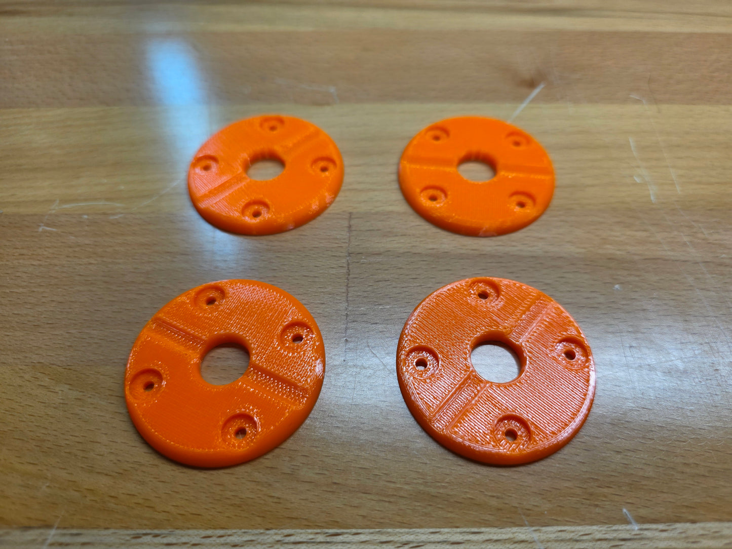 Hood Pin scuff pads with pin channel - Neon Orange