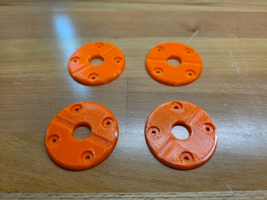 Hood Pin scuff pads with pin channel - Neon Orange