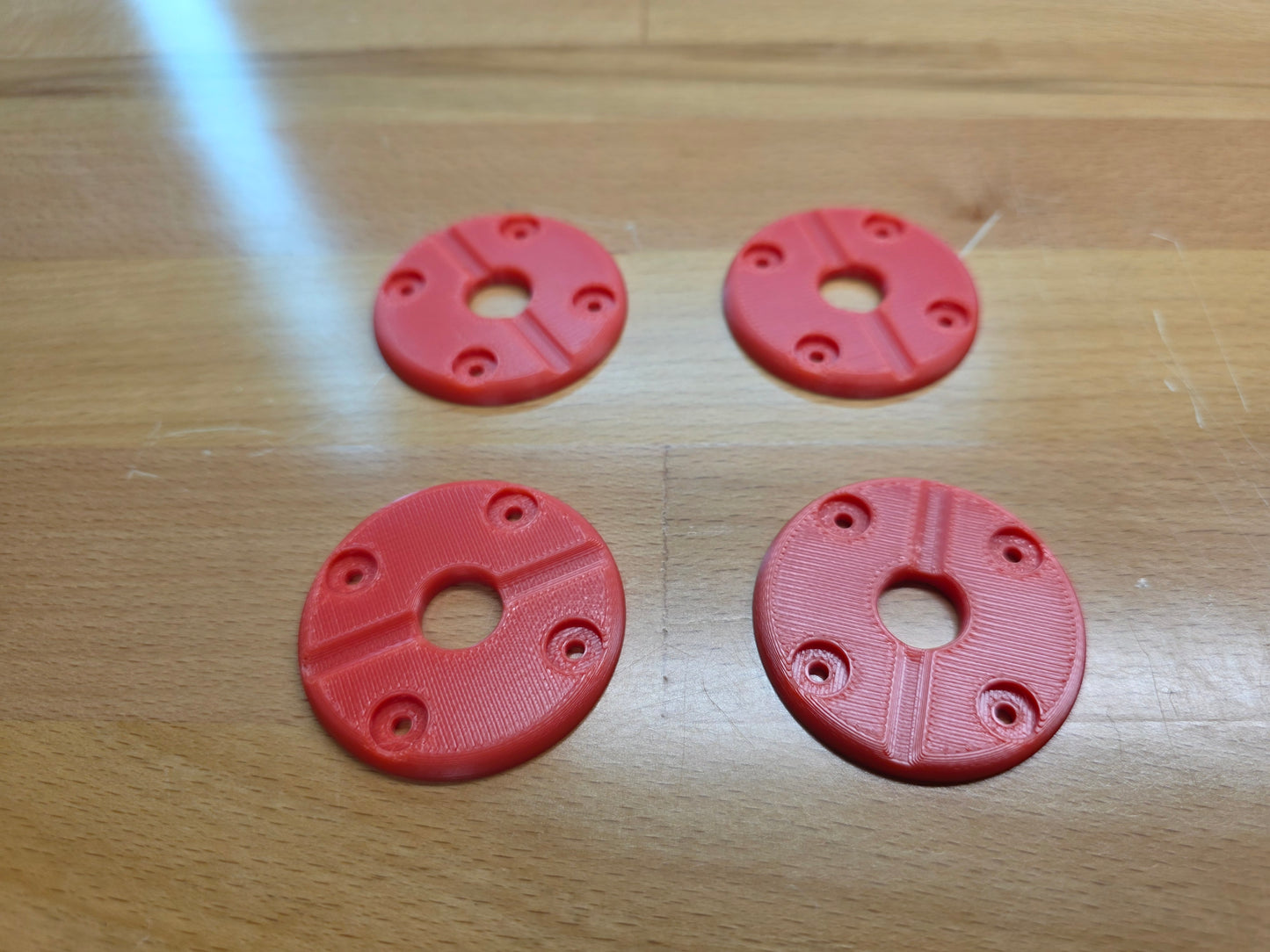 Hood Pin scuff pads with pin channel - Red