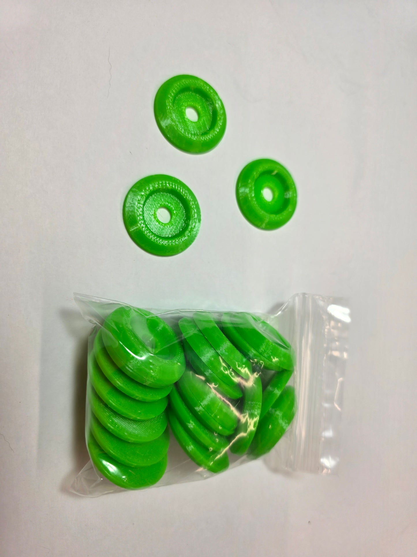 Racecar Body Bolt Washers - Neon Green