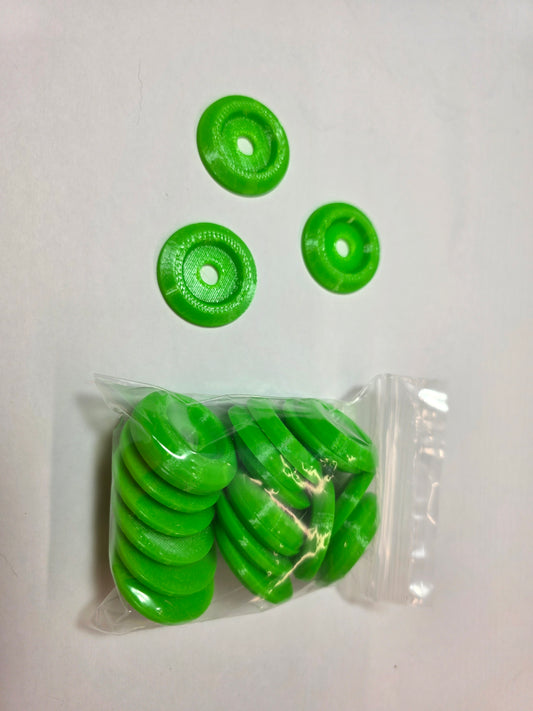 Racecar Body Bolt Washers - Neon Green