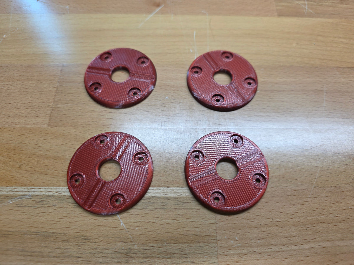 Hood Pin scuff pads with pin channel - Ruby Red